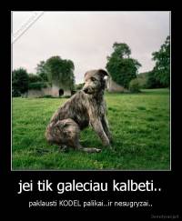 jei tik galeciau kalbeti.. - paklausti KODEL palikai..ir nesugryzai..