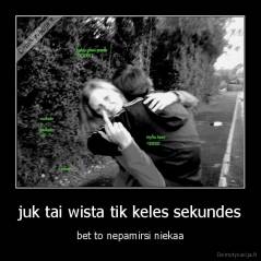 juk tai wista tik keles sekundes - bet to nepamirsi niekaa