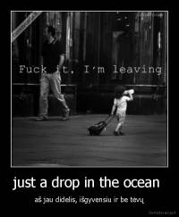 just a drop in the ocean  - aš jau didelis, išgyvensiu ir be tėvų