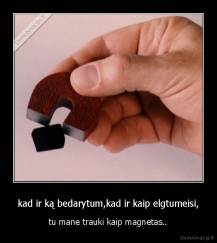kad ir ką bedarytum,kad ir kaip elgtumeisi, - tu mane trauki kaip magnetas..
