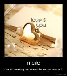 meile - i love you more today than yesterday but less than tomorow :*