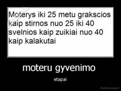 moteru gyvenimo  - etapai