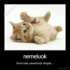 nemeluok - buna kiap pavaziuoja stogas...