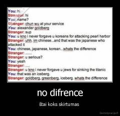 no difrence - štai koks skirtumas 