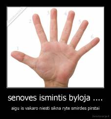 senoves ismintis byloja .... - aigu is vakaro niesti sikna ryte smirdes pirstai