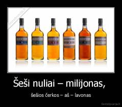 Šeši nuliai – milijonas,  - šešios čerkos – aš – lavonas