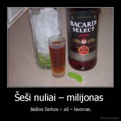 Šeši nuliai – milijonas  -  šešios čerkos – aš – lavonas.