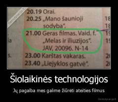 Šiolaikinės technologijos - Jų pagalba mes galime žiūrėti ateities filmus