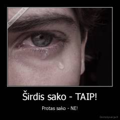 Širdis sako - TAIP! - Protas sako - NE!