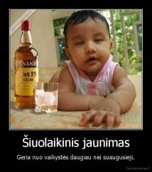 Šiuolaikinis jaunimas - Geria nuo vaikystės daugiau nei suaugusieji.