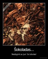 Šokoladas... - Nesilygink su juo! Jis tobulas!