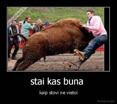 stai kas buna  - kaip stovi ne vietoi