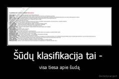 Šūdų klasifikacija tai -  - visa tiesa apie šudą