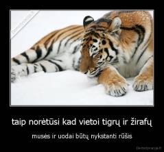 taip norėtūsi kad vietoi tigrų ir žirafų - musės ir uodai būtų nykstanti rūšis