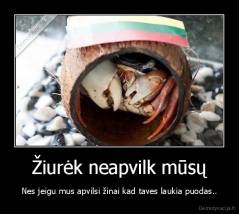 Žiurėk neapvilk mūsų - Nes jeigu mus apvilsi žinai kad taves laukia puodas..