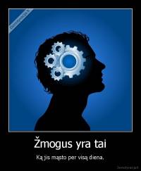 Žmogus yra tai - Ką jis mąsto per visą diena.